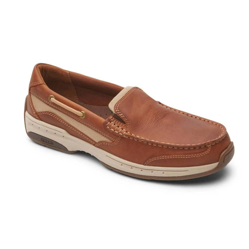 NEW DUNHAM men's captain venetian boat shoe in tan